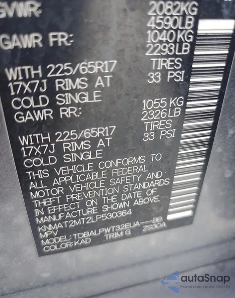 2020 Nissan Rogue S from USA, damaged, VIN KNMAT2MT2LP530364